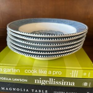 Currier & Ives Blue and White Decorative soup bowls